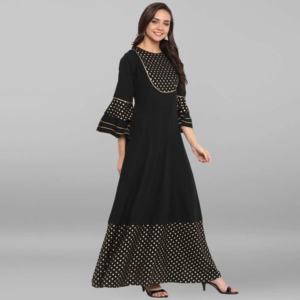 Festive black anarkali kurta